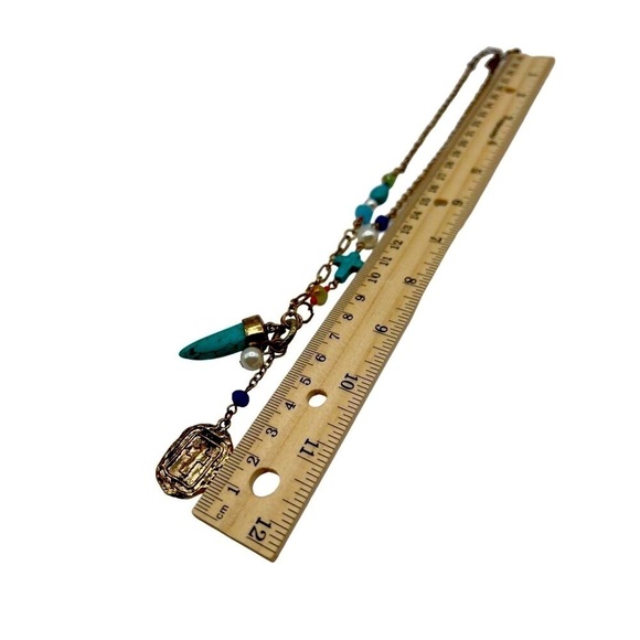 Boho Chic Faux Turquoise Statement Necklace & Bracelet Set - Picture 5 of 9